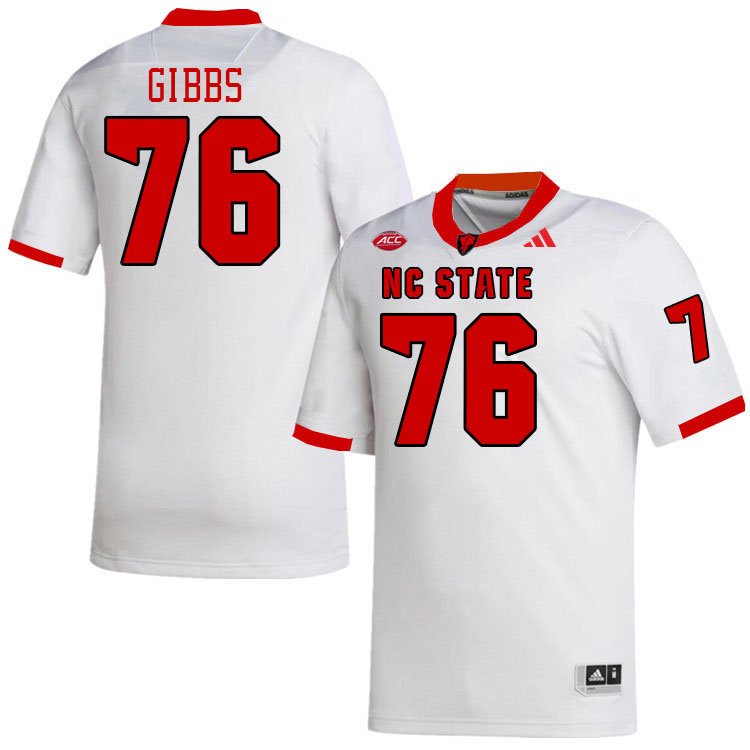 NC State Wolfpack #76 Michael Gibbs College Football Jerseys Stitched-White